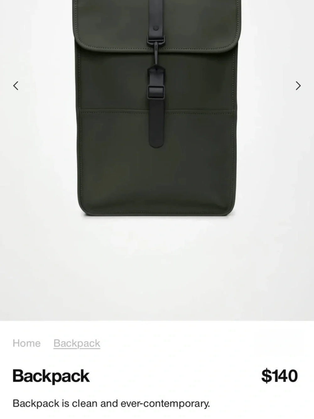 RAINS Backpack green brand new
